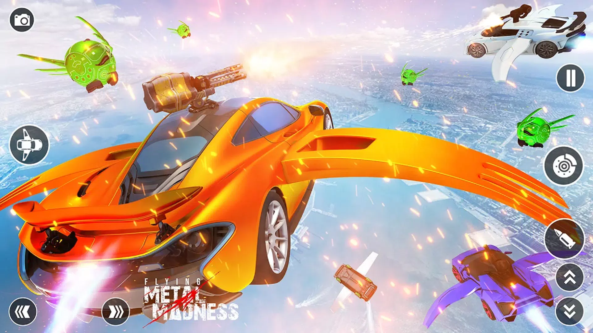 Flying Car Robot Shooting Game Captura de tela 2