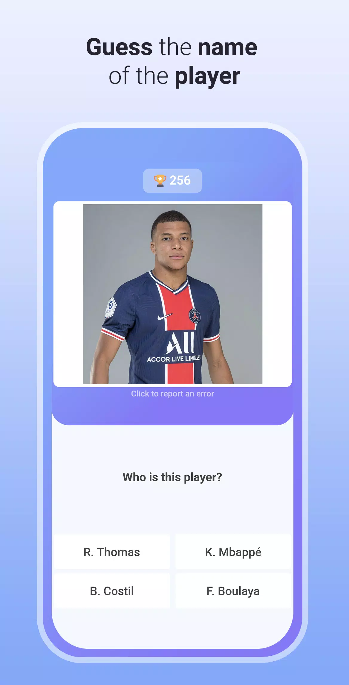 Quiz Soccer - Guess the name Capture d'écran 0