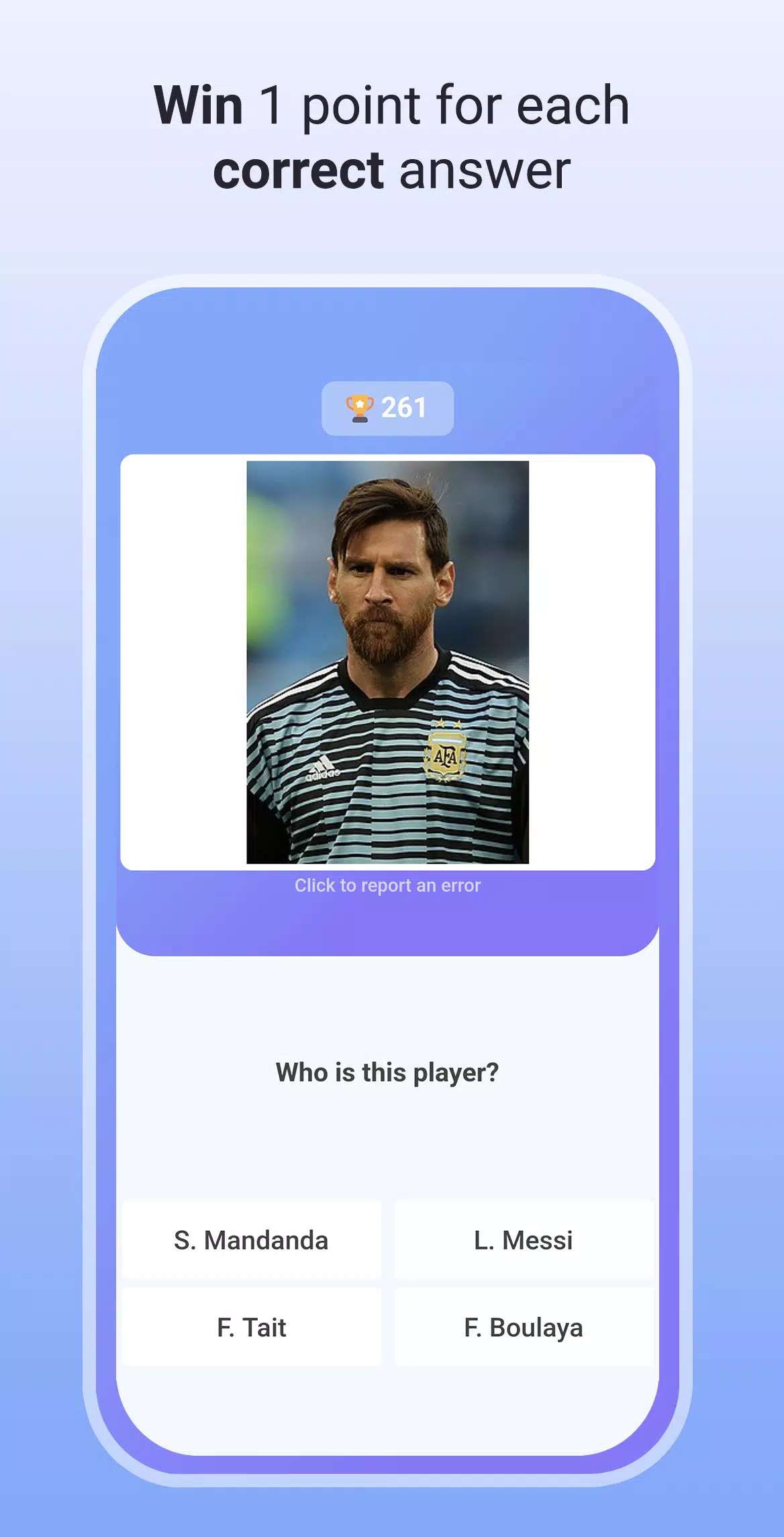 Quiz Soccer - Guess the name Capture d'écran 1