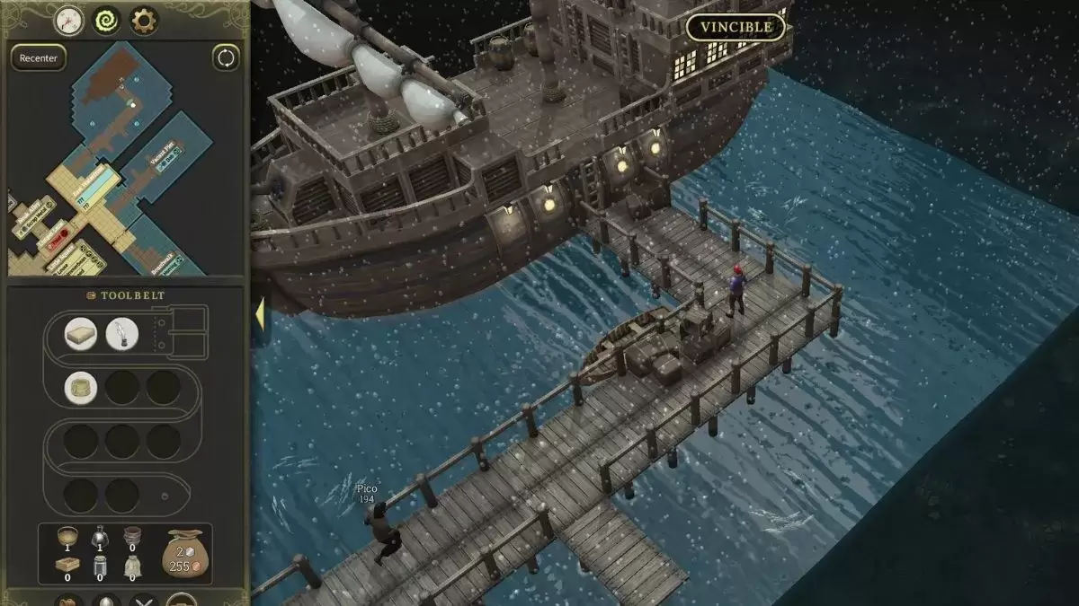 Screenshot showing the location of Captain Shirker's ship