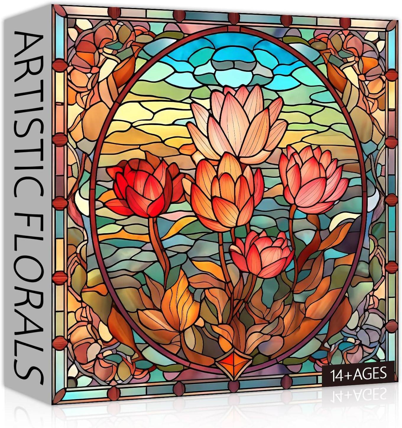 Pickforu stained glass flower puzzle