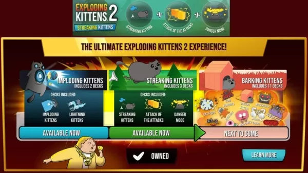 Exploding Kittens 2 menjatuhkan pengembangan Kittens Streaking dengan lima kad baru