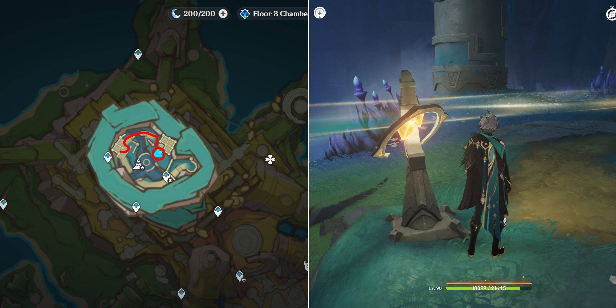Genshin Impact Radiant Fragment Placement