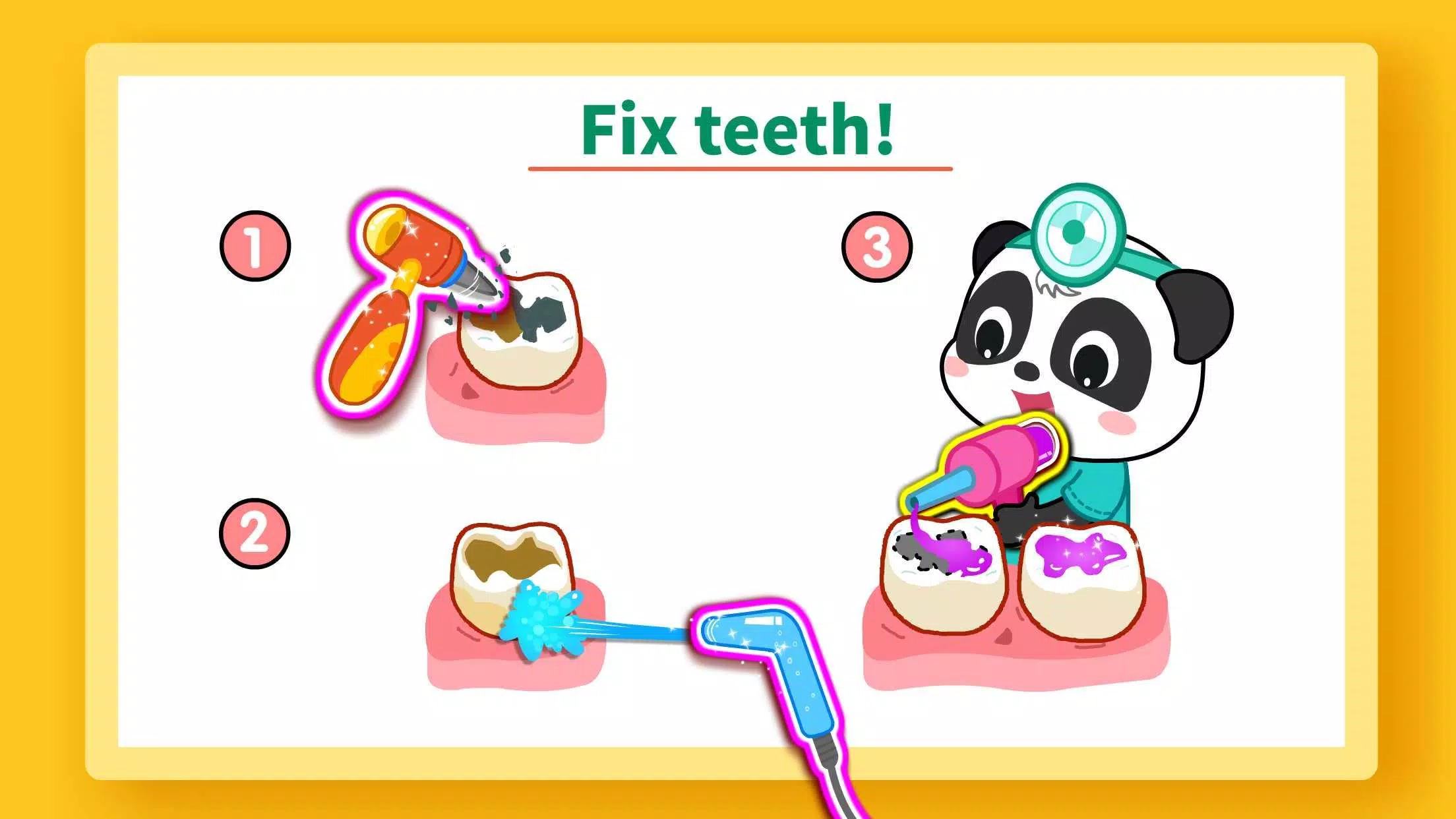 Panda Bebé: Cuidado dental Captura de pantalla 1