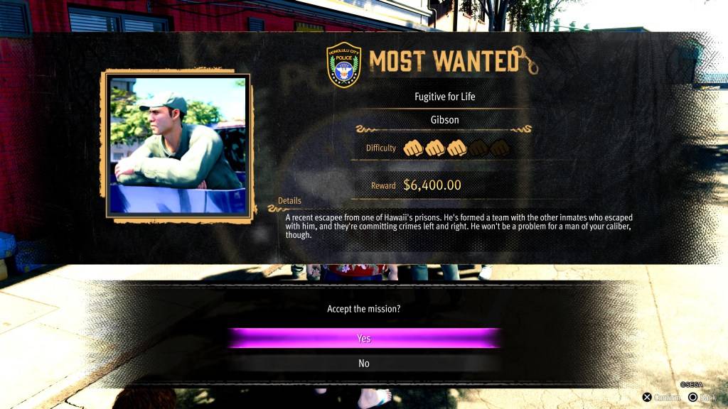 The bounty screen to get funds fast in Like a Dragon: Pirate Yakuza in Hawaiii