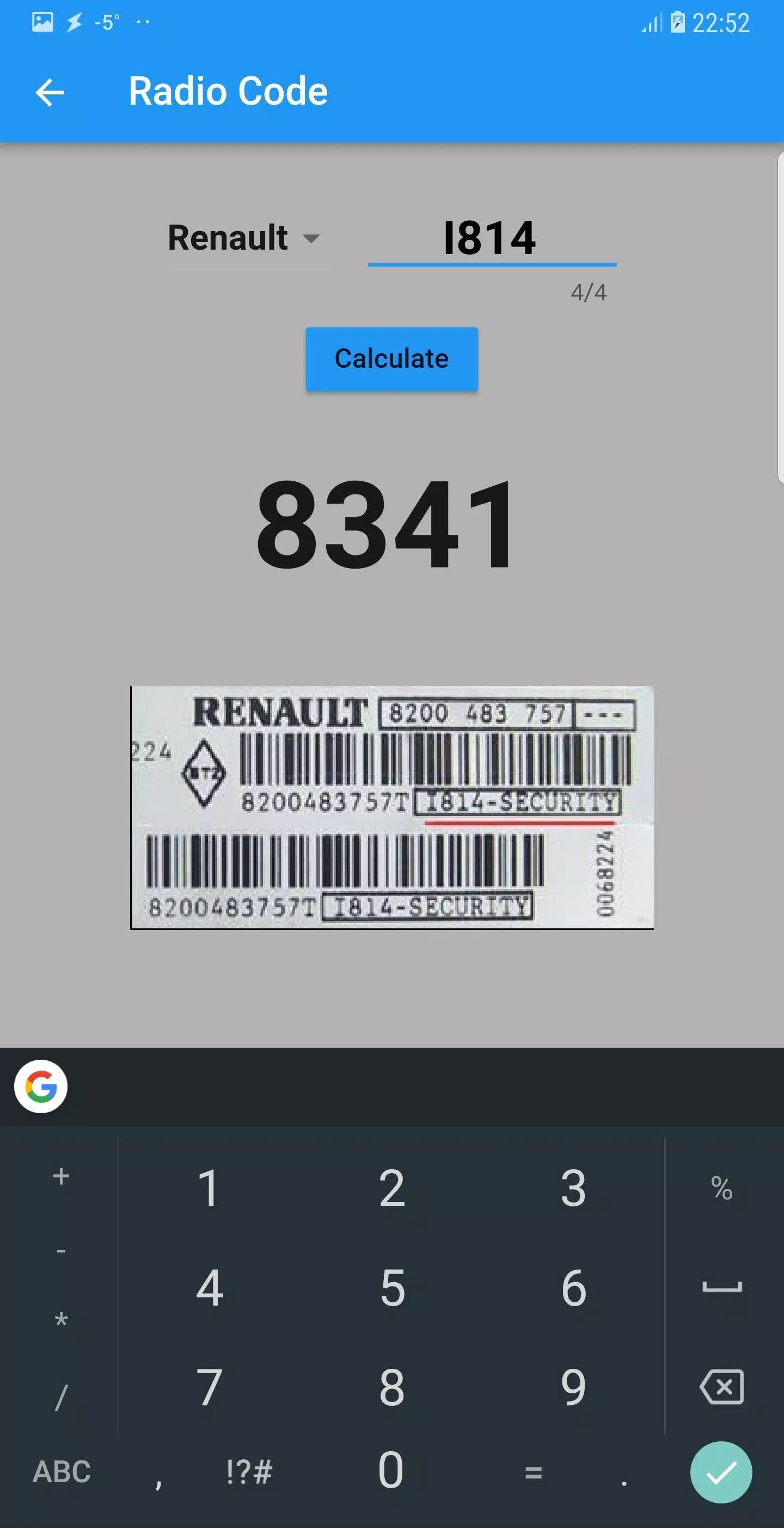 Schermata Dacia Service Reset 3