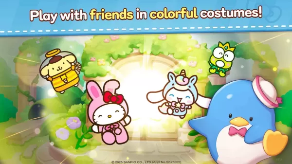 Sanrio Charaktere lächeln glücklich zusammen zusammen