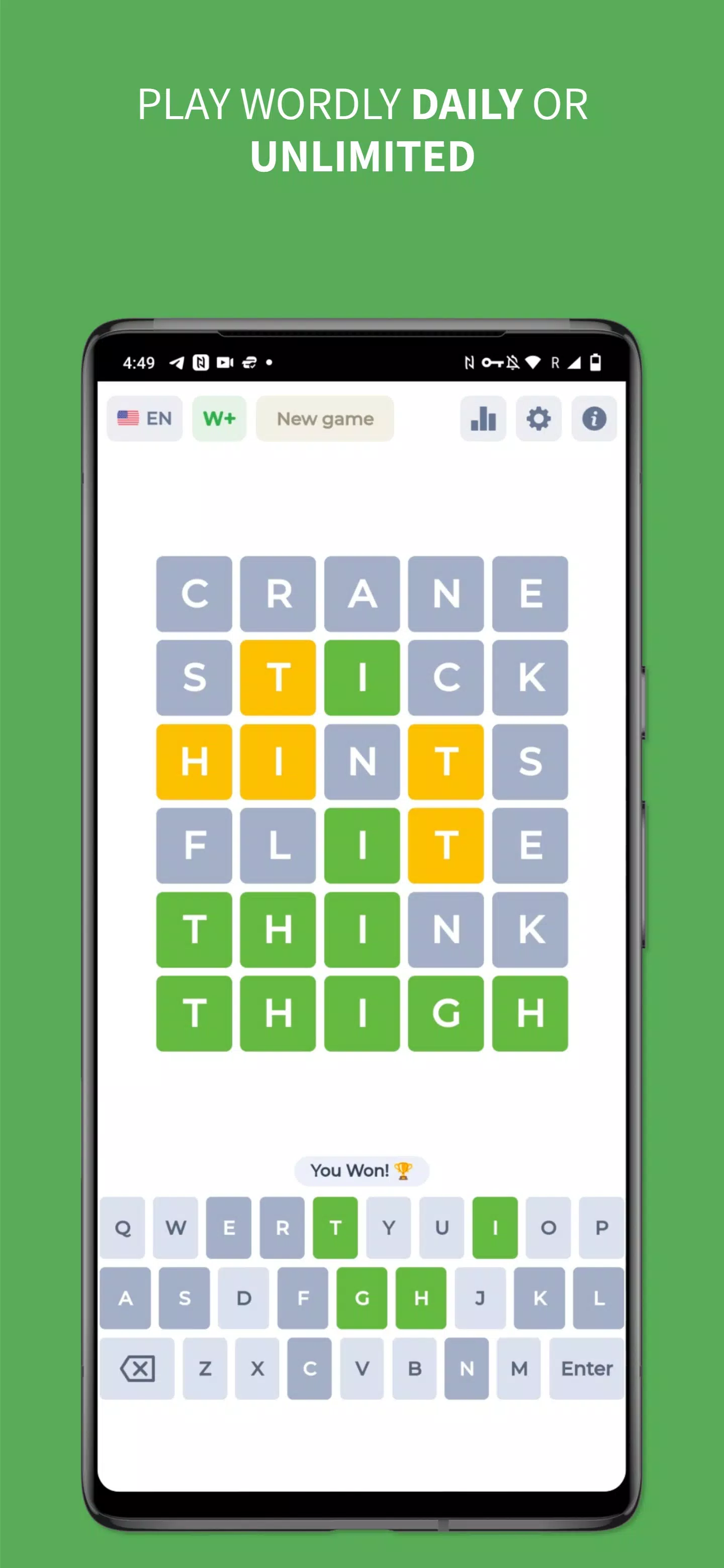 Wordy - Word Puzzle Game Capture d'écran 0