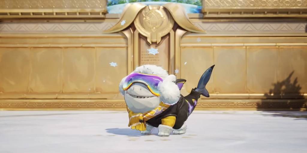 Jeff The Land Shark trong thiết bị mùa đông của mình