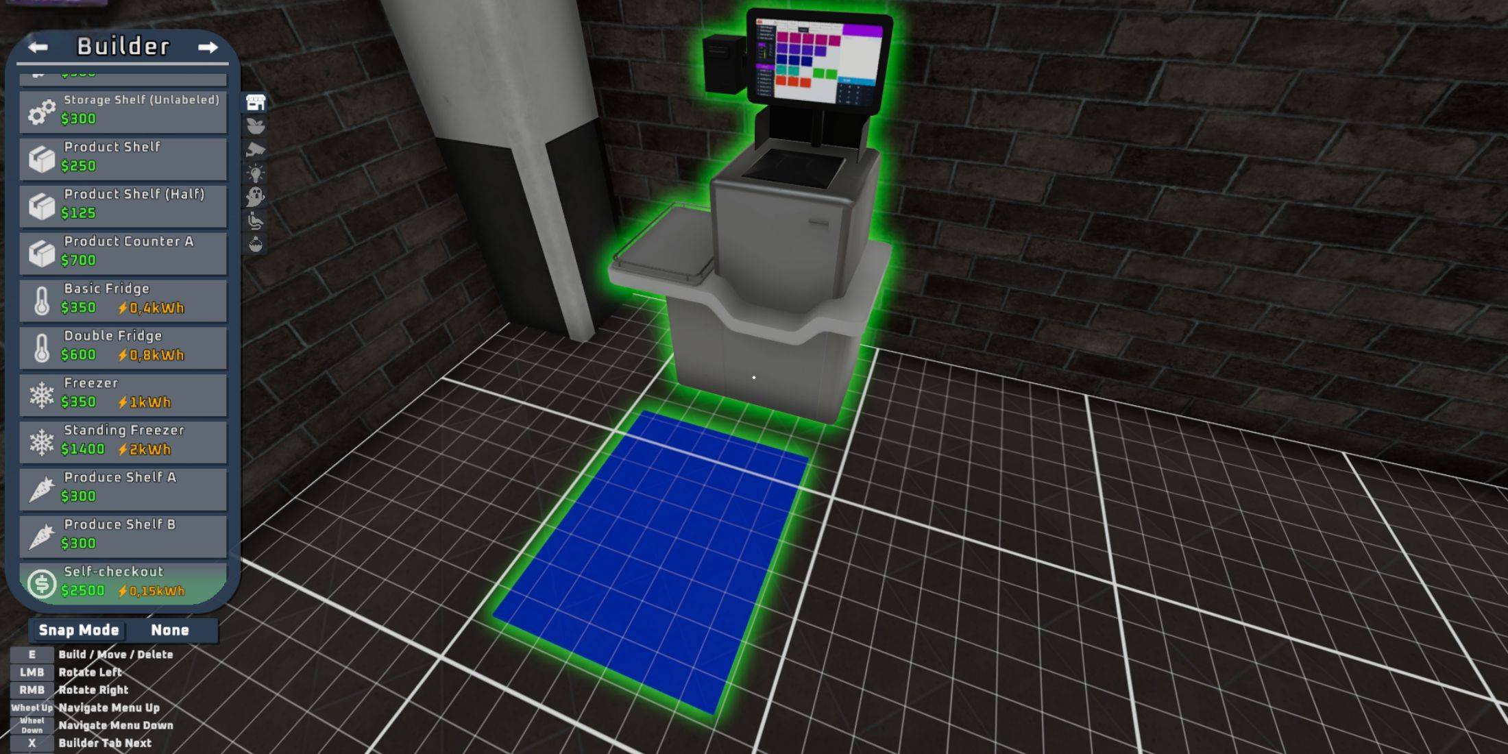 Self-Checkout Terminal in Builder Menu