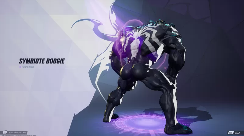 Symbiote Boogie Venom Twerk Emote Marvel rakiplerinde görüldüğü gibi. IGN tarafından yakalanan görüntü.