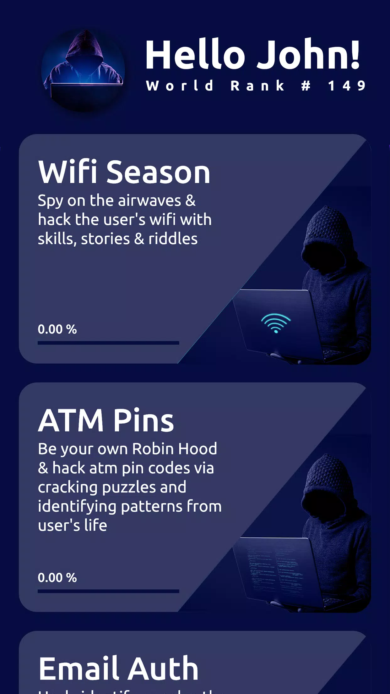Cyber Hacker Bot Hacking Game Capture d'écran 1