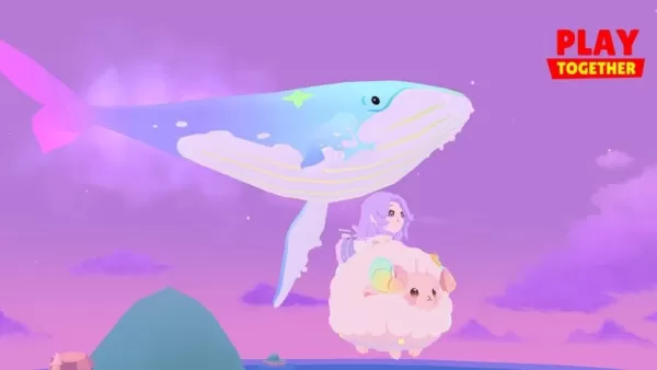 “一起玩揭开Dreamland：带有紫色天空和发光鲸鱼的新区域”