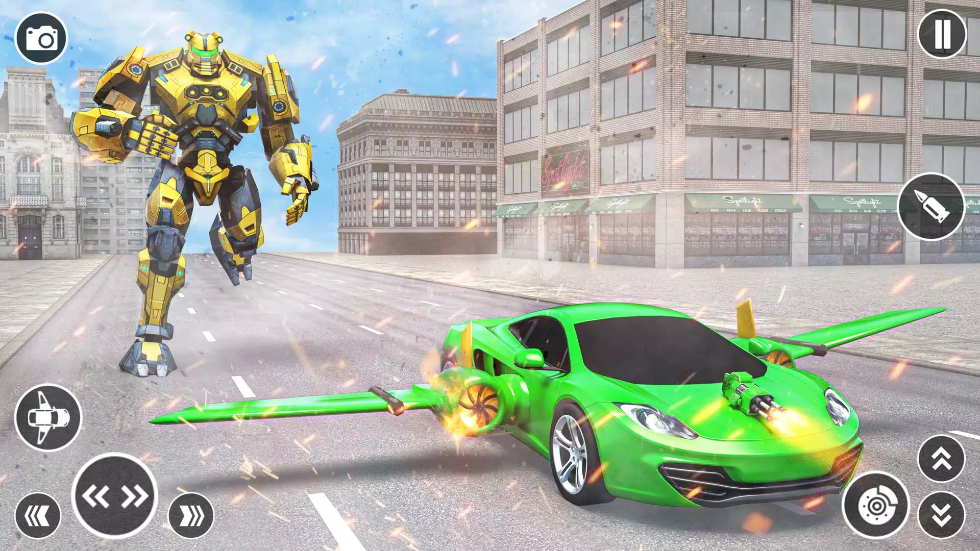 Flying Car Robot Shooting Game Captura de tela 3