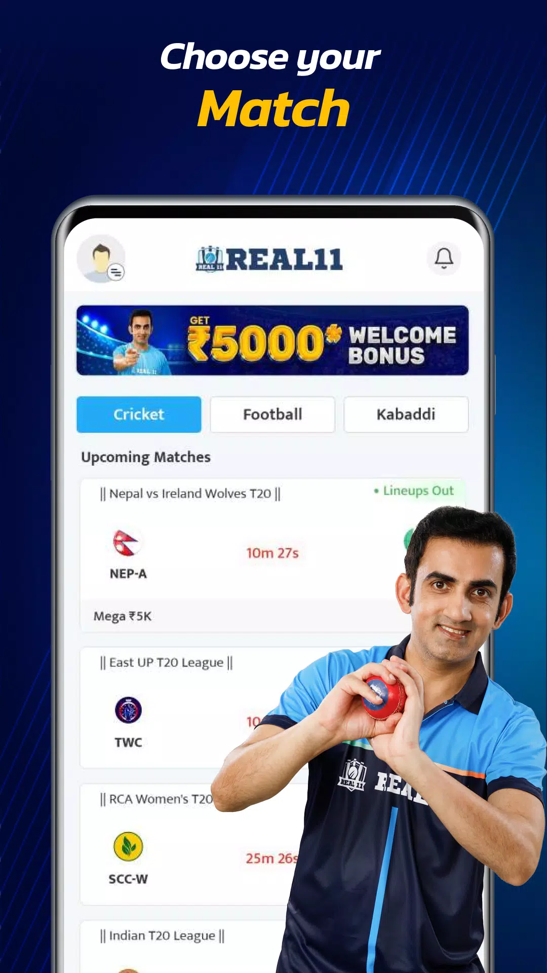 Real11: Play Fantasy Cricket Captura de tela 3